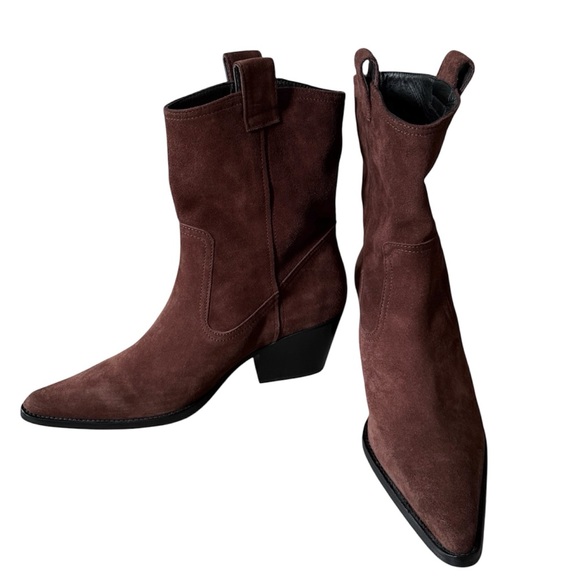 STAUD June Brown Suede Boots 37 - Picture 5 of 9